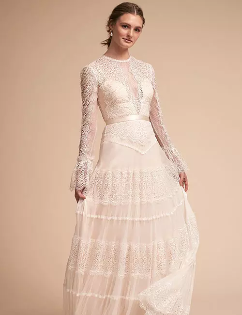 Vintage Wedding Dresses - Lace And Satin Vintage Wedding Dress