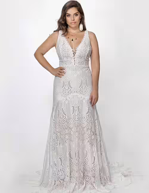 Lace Dress For The Bohemian Bride Plus Size Wedding Dresses - Lace Dress For The Bohemian Bride