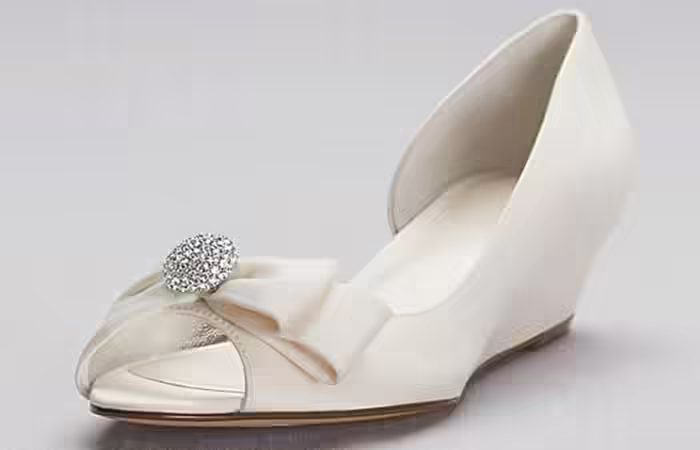 White Wedding Wedges Bridal Wedding Shoes - White Wedding Wedges