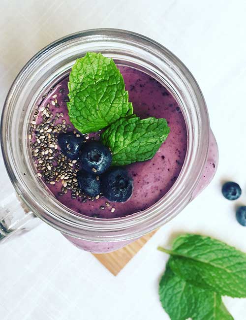Oats, Blueberry, Seeds, And Nuts Smoothie High-Protein Breakfast - Oats, Blueberry, Seeds, And Nuts Smoothie