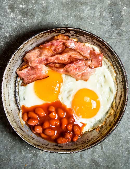 Bacon, Baked Beans, And Eggs High-Protein Breakfast - Bacon, Baked Beans, And Eggs