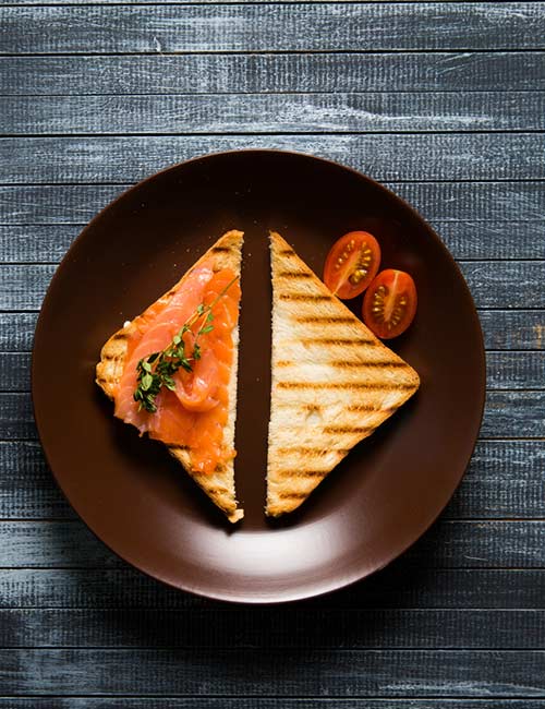 Bacon And Salmon Grilled Sandwich High-Protein Breakfast - Bacon And Salmon Grilled Sandwich
