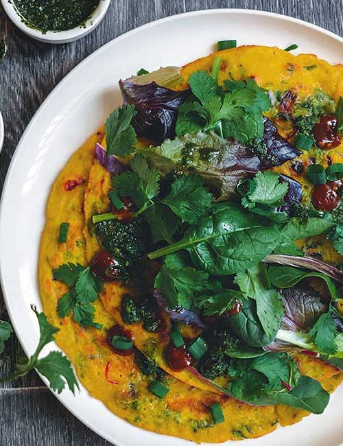 Chickpea Flour Crepes High-Protein Breakfast - Chickpea Flour Crepes