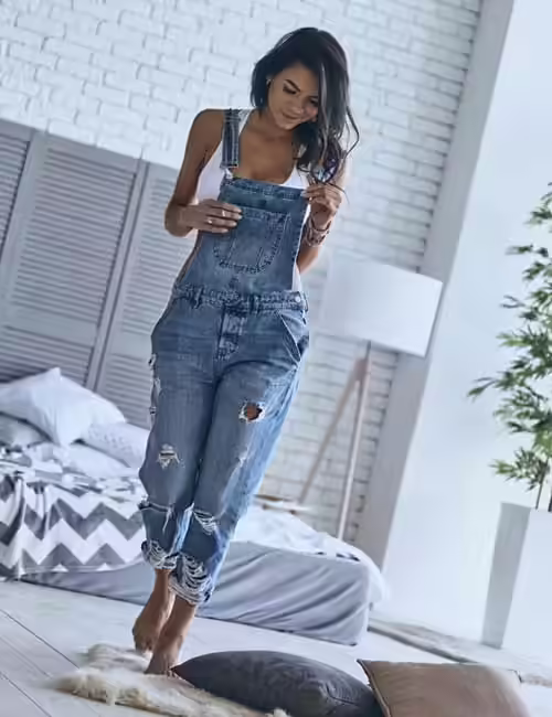 Torn Overall Dress Overall Outfit Ideas - Torn Overall Dress