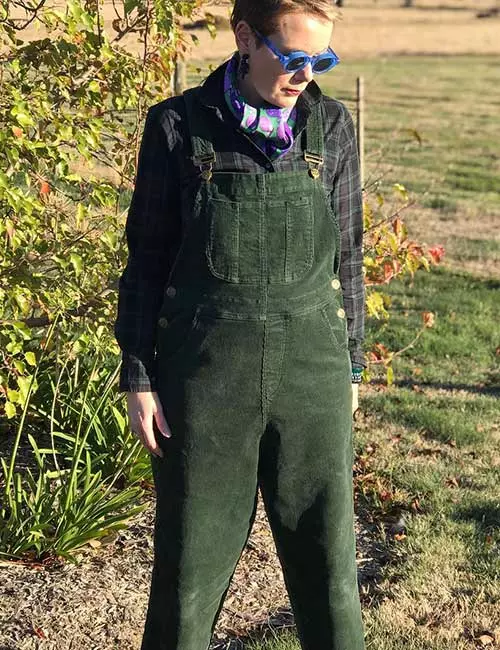 Overall Outfit Ideas - Green Corduroy Overalls