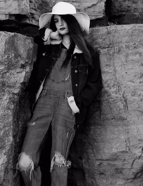 Black Distressed Overalls And Jacket Overall Outfit Ideas - Black Distressed Overalls And Jacket