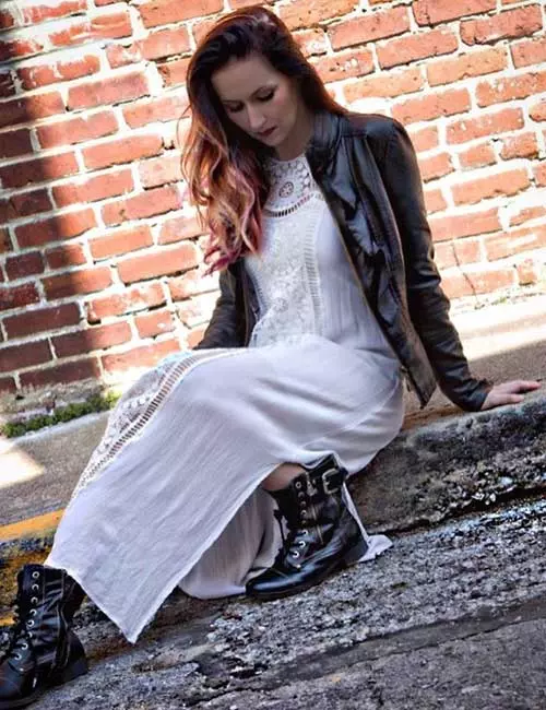 How To Wear Combat Boots - Maxi Dress, Leather Jacket, And Combats