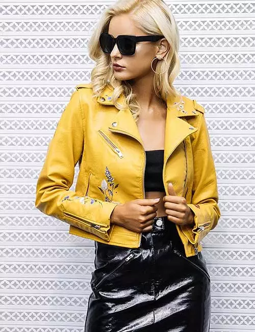 How To Wear A Leather Jacket - Yellow Leather Jacket