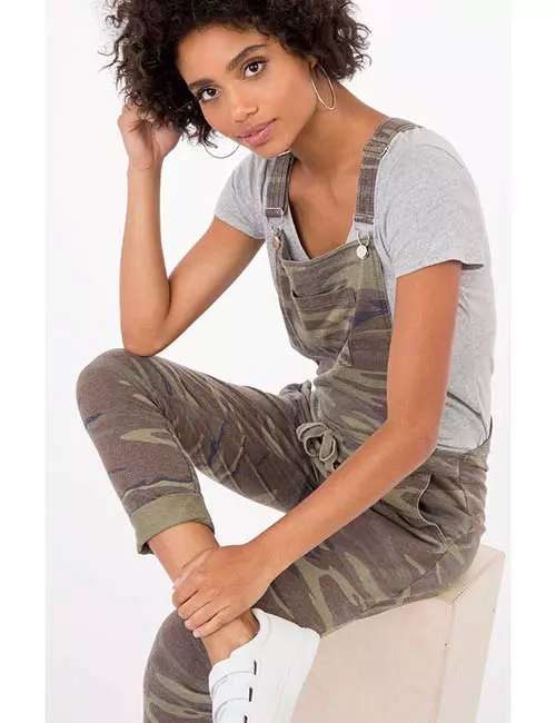 Overall Outfit Ideas - Camo Overall Dress