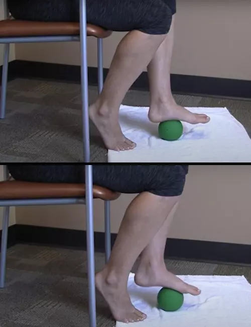 Seated Plantar Fascia Mobilization With Small Ball