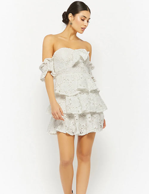 Crochet Lace Outfits - Off-Shoulder Lace Dress