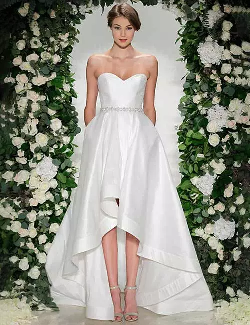 Affordable Wedding Dresses - Asymmetrical Satin Dress