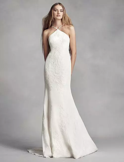 Affordable Wedding Dresses - Halter Style Fit And Flare Dress