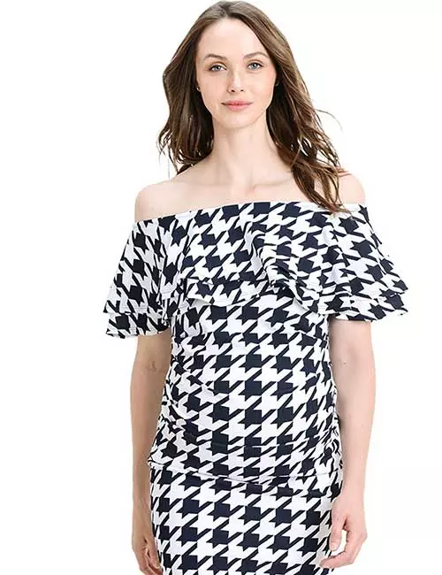 LaClef Women's Off Shoulder Maternity Dress