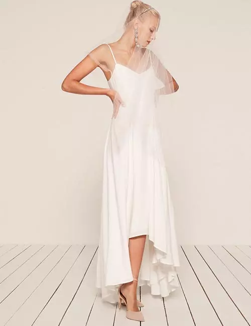 Affordable Wedding Dresses - Satin High Low Hemline