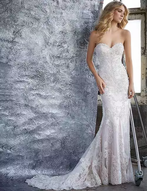 Affordable Wedding Dresses - Sheath Gown With Crystal Beading