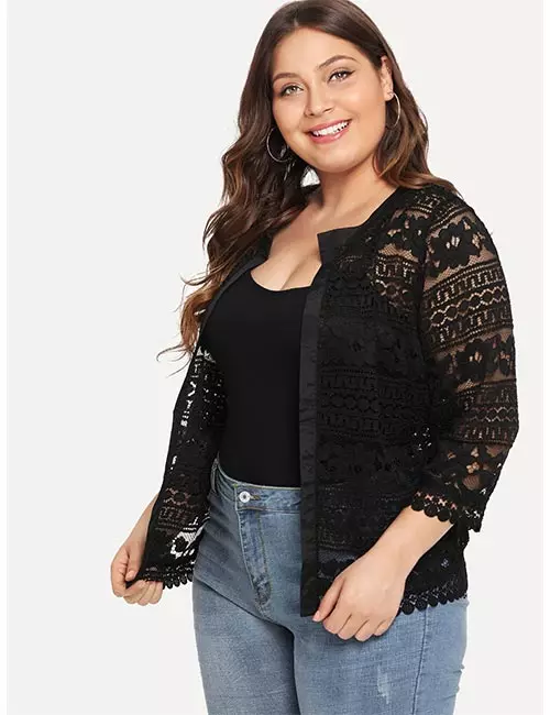 Best Plus Size Cardigans - Short Lace Cardigan