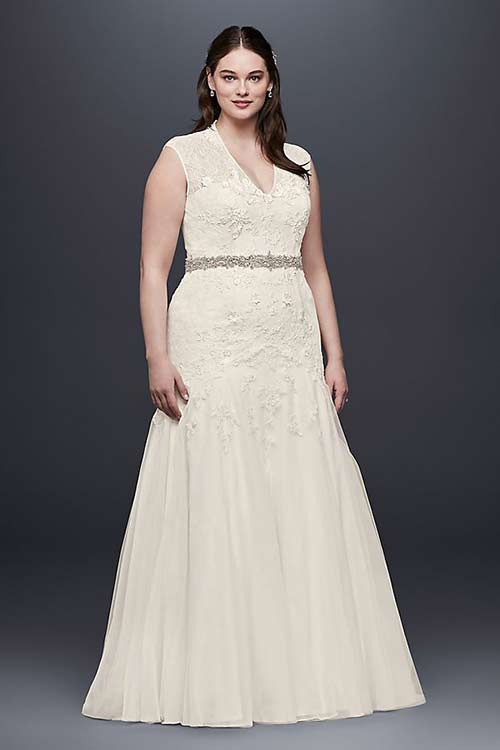 Simple Second Wedding Dresses - Trumpet Lace Dress For Brides Over 50