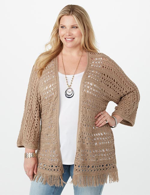 Woolen Fringe Cardigan Best Plus Size Cardigans - Woolen Fringe Cardigan