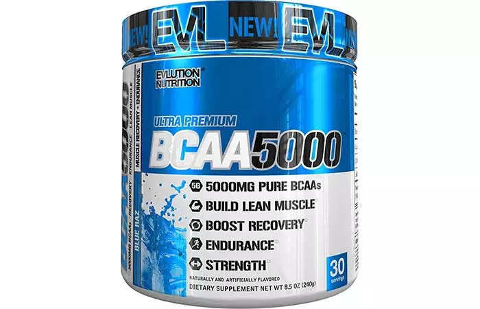 1. Evlution Nutrition BCAA5000 Powder (30 Servings, Blue Raz) 5 Grams of Premium BCAAs