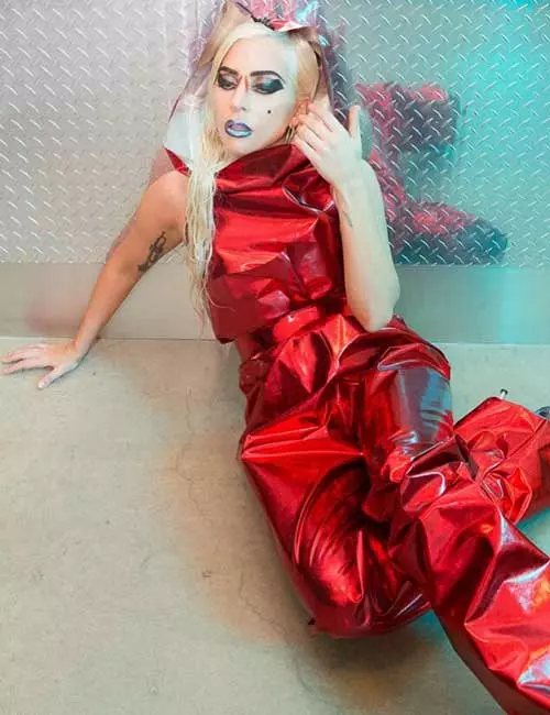 Lady Gaga Red PVC Jumpsuit - Lady Gaga Outfits