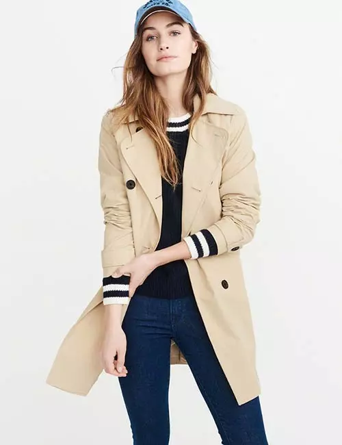 Abercrombie & Fitch Double Breasted Trench Coat