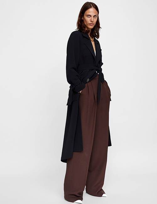 Zara Black Classic Trench Coat