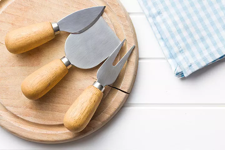 A set of cheese knives