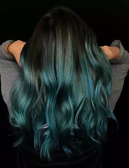 Deep Blue Balayage