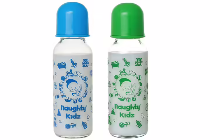 Naughty Kidz Glass Feeding Bottle Naughty Kidz Glass Feeding Bottle