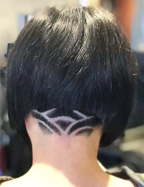 Patterned Undercut A-line Bob