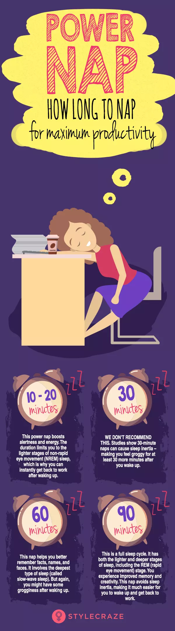 Power naps can range from 15 to 30 minutes