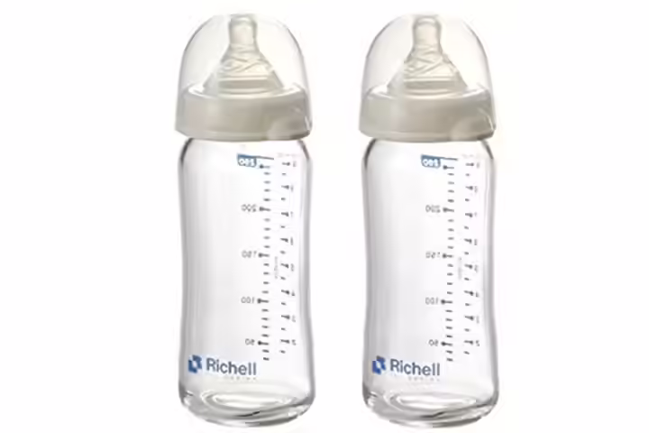 Richell Japan Babies Wide-Neck Glass Bottle Richell Japan Babies Wide-Neck Glass Bottle