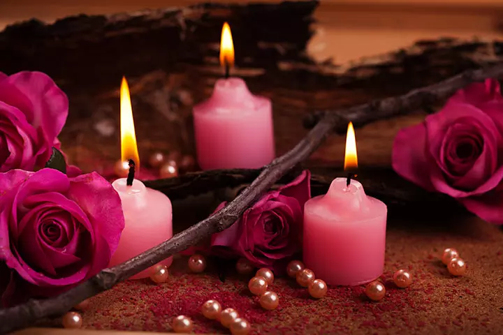 Scented rose candles