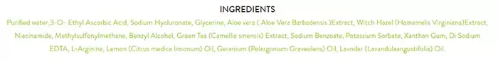 You can take a look at the full list of ingredients in the screenshot below