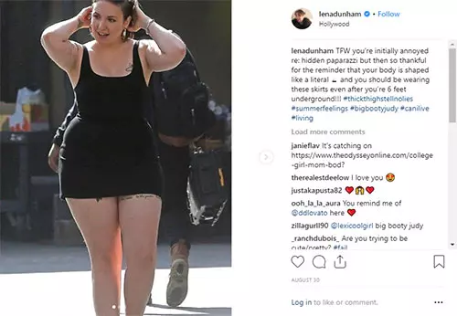 For Lena Dunham, it is not about how many pounds you’ve lost