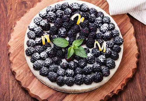 Low Carb No Bake Blackberry Custard Pie 