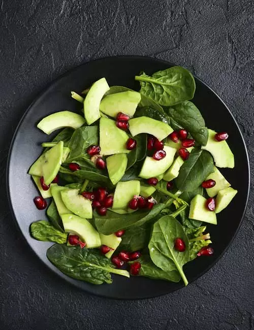 Spinach, Avocado, And Pomegranate Salad