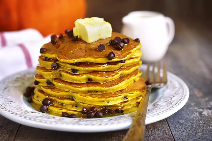 Choco chip pumpkin pancake recipe for kids