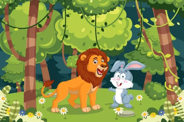 Clever rabbit, lion story