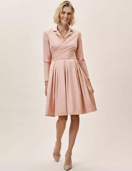 Collared Knee Length Dress