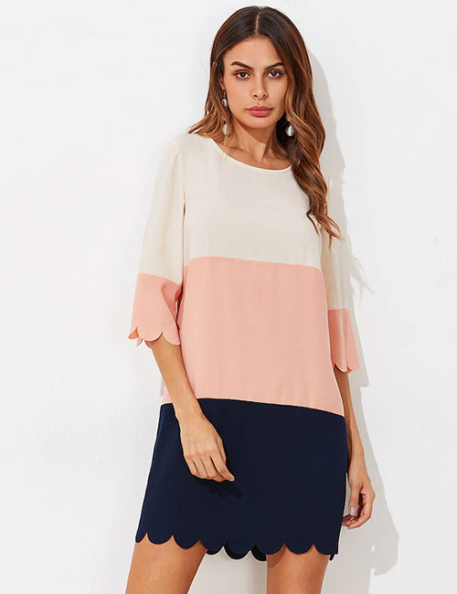 Cut And Sew Scalloped Dress Cut And Sew Scalloped Dress - Summer Outfits