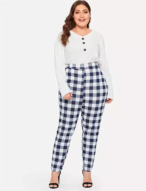 Gingham Cigarette Pants