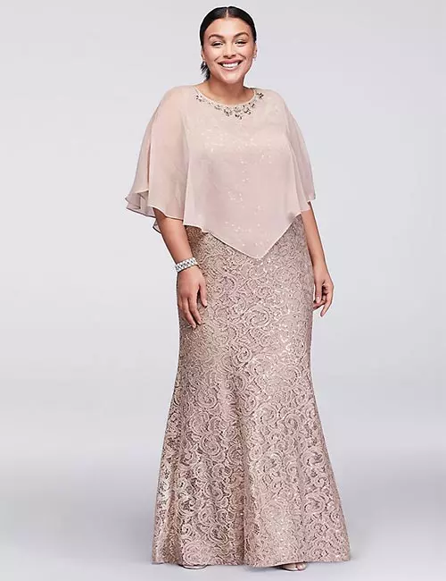 Long Plus Size Lace Dress