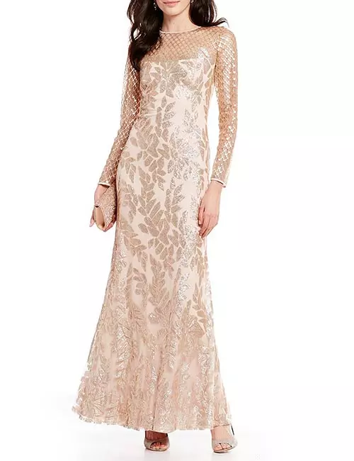 Long Sleeved Sequin Dress