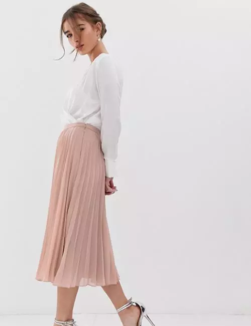 Pleated Midi Skirt