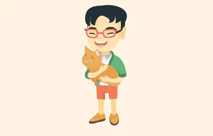 A guy and a cat