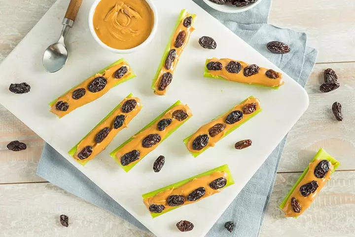 Peanut Butter And Raisin On Celery