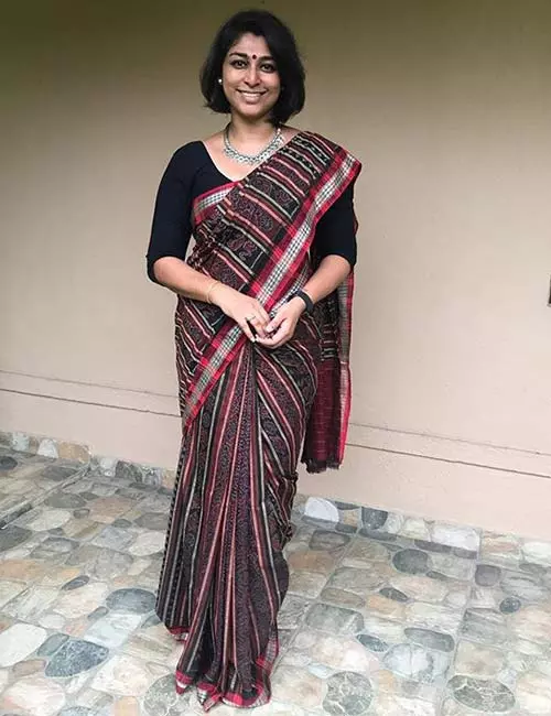  The Ikkat-Striped Cotton Saree