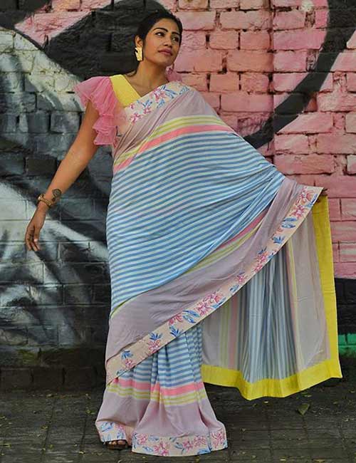 The Summer-Inspired Striped Saree